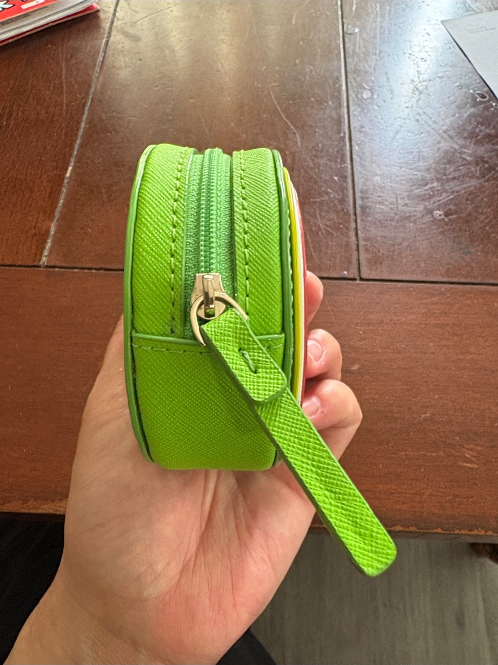 Kate Spade NWOT novelty Watermelon zippy Coin Purse w black jewels for seeds. - Picture 6 of 6